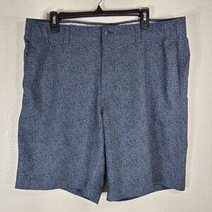 Callaway Mens Size 38 Blue Gray Textured Golf Shorts Flat Front Polyester Blend